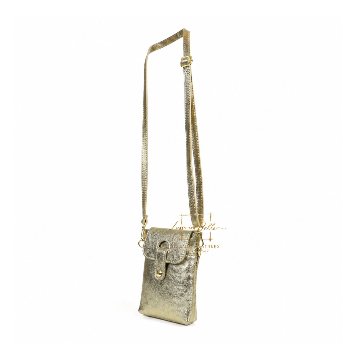 Genuine Leather Compact Phone Crossbody Bag