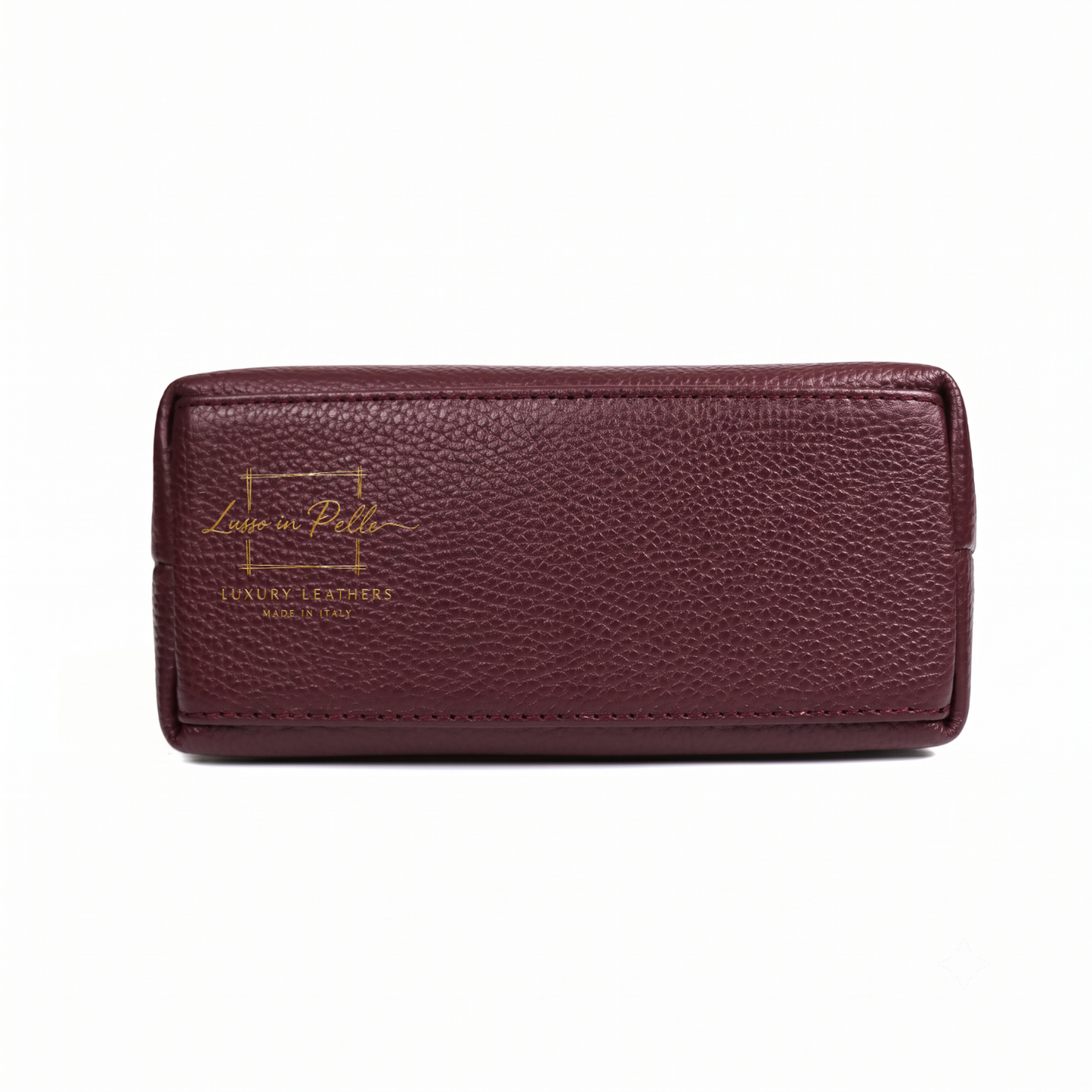 Italian Genuine Leather Mini Grab Bag with Detachable Crossbody Strap