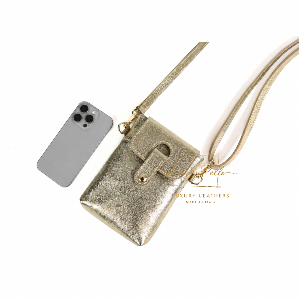 Genuine Leather Compact Phone Crossbody Bag