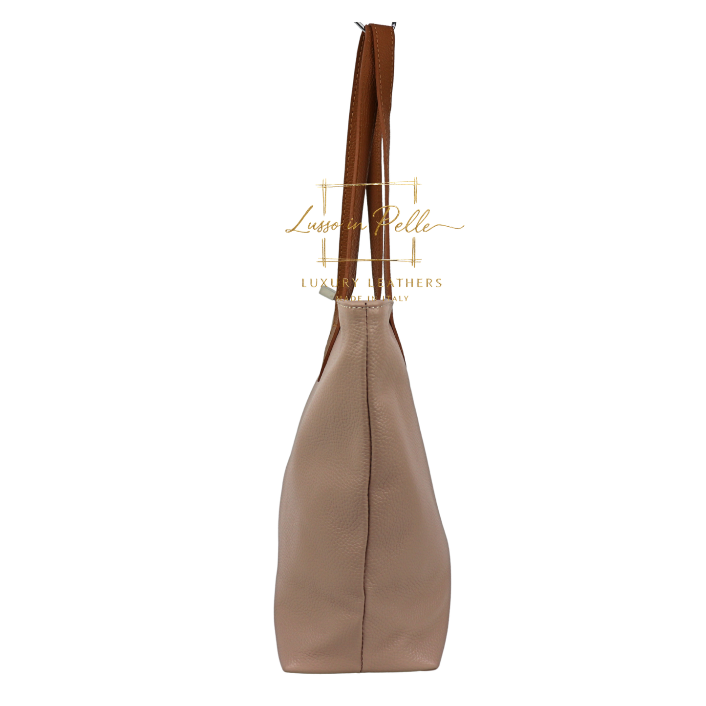 The Essential Tote (Handmade Italian Leather Shoulder Bag Tan Handle)