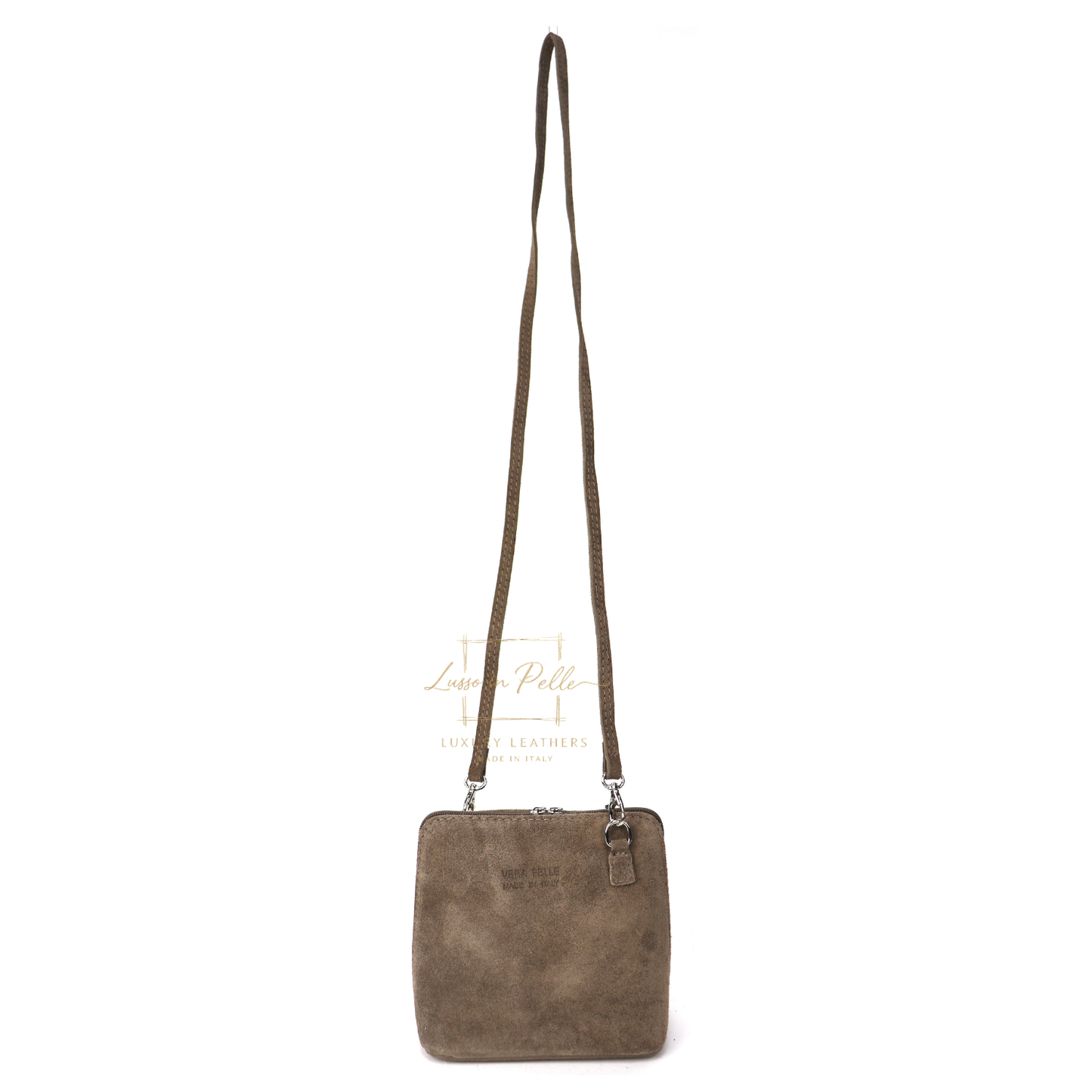 Ella Small Square Suede Crossbody Bag with Detachable Straps