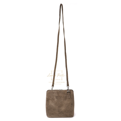 Ella Small Square Suede Crossbody Bag with Detachable Straps