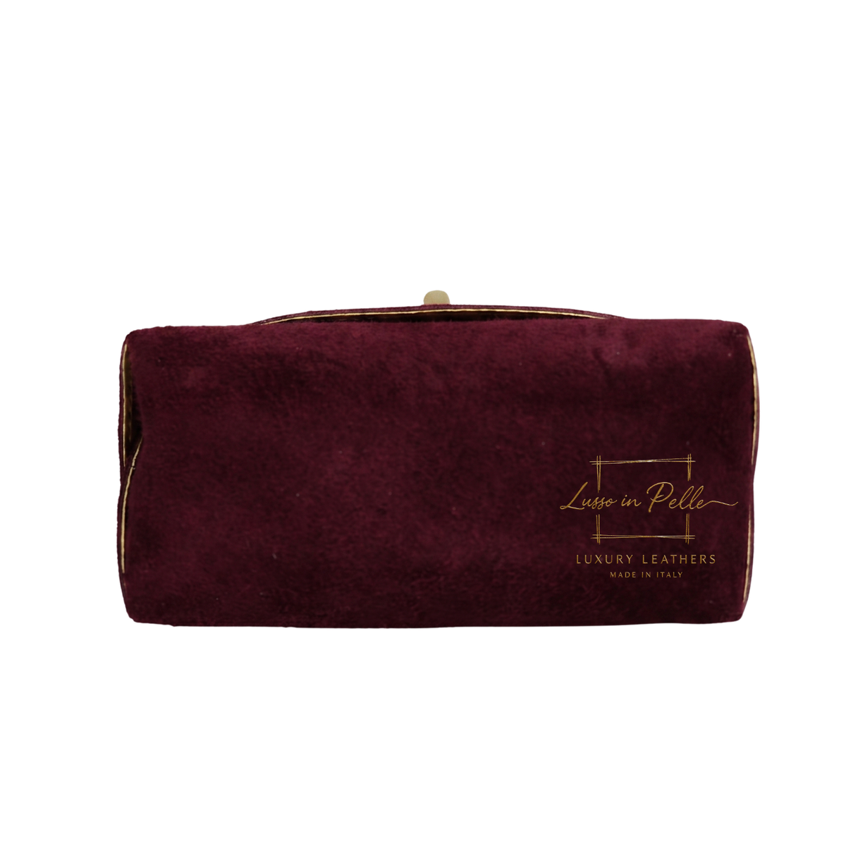 Genuine Suede Mini Top Handle Bag with Bamboo Twist Lock & Chain Strap