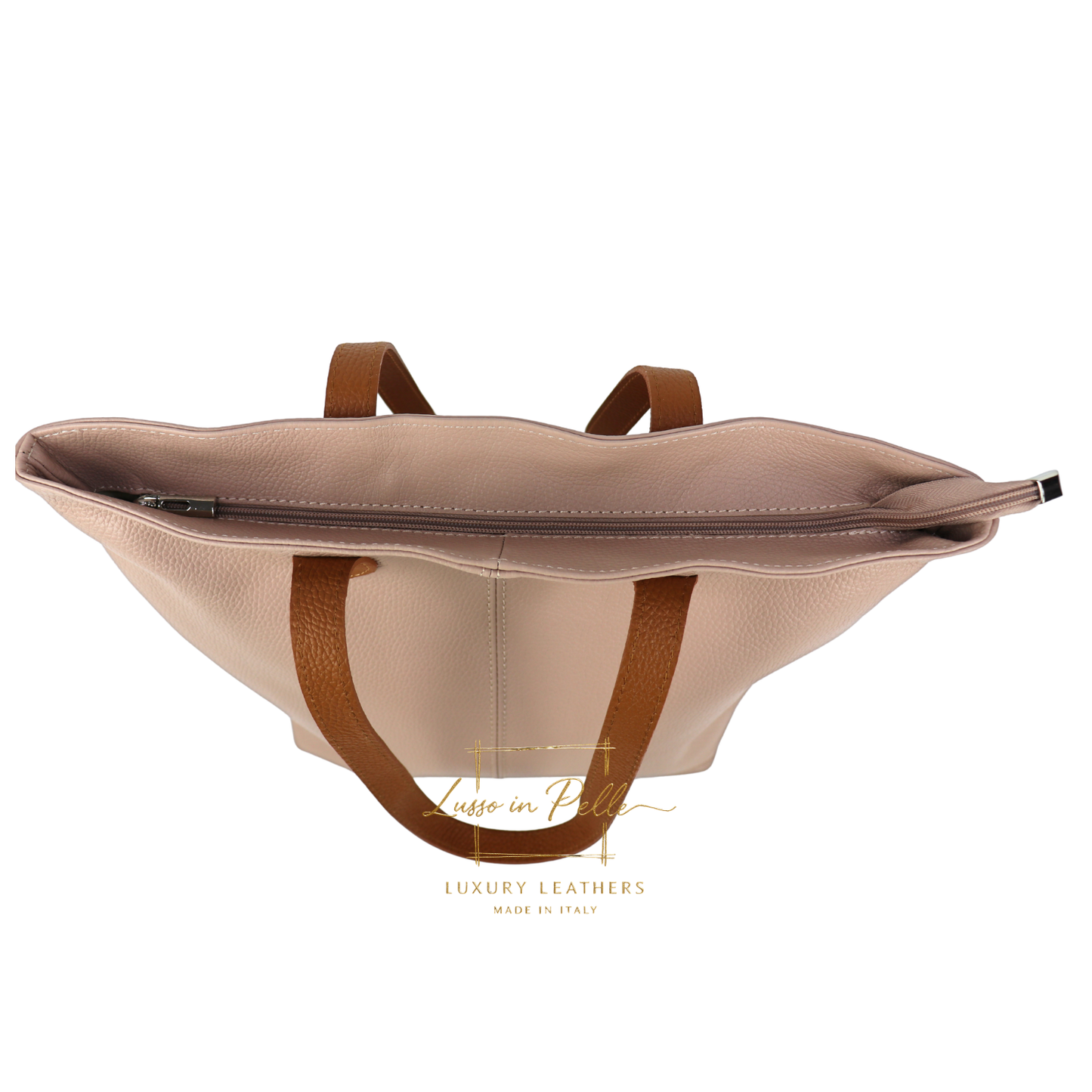 The Essential Tote (Handmade Italian Leather Shoulder Bag Tan Handle)