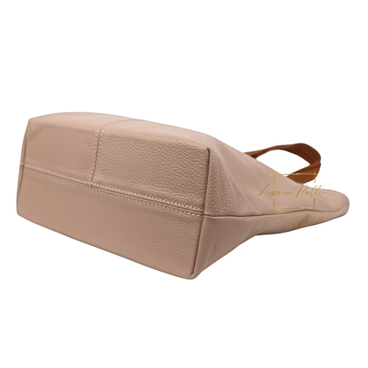 The Essential Tote (Handmade Italian Leather Shoulder Bag Tan Handle)
