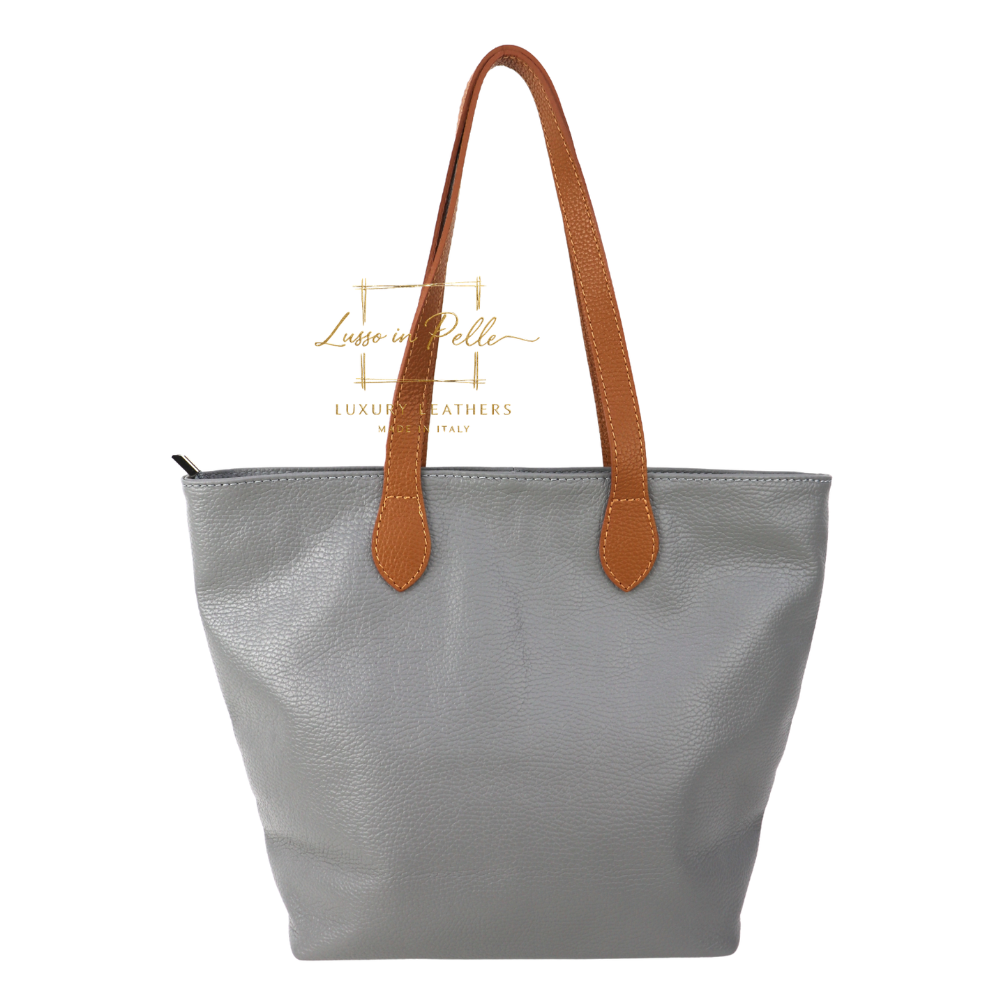 The Essential Tote (Handmade Italian Leather Shoulder Bag Tan Handle)
