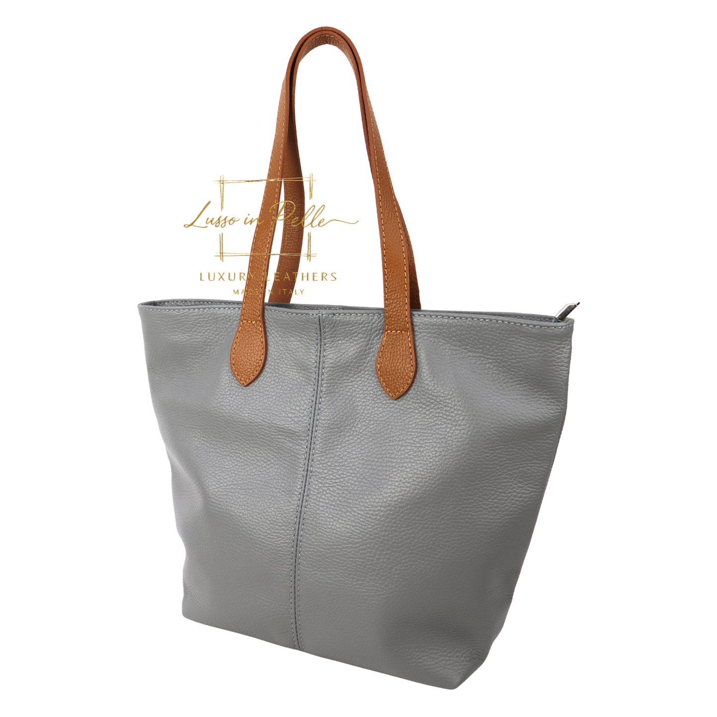 The Essential Tote (Handmade Italian Leather Shoulder Bag Tan Handle)