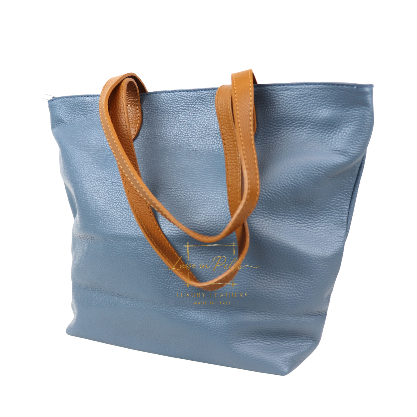 The Essential Tote (Handmade Italian Leather Shoulder Bag Tan Handle)