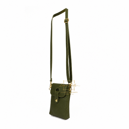Genuine Leather Compact Phone Crossbody Bag