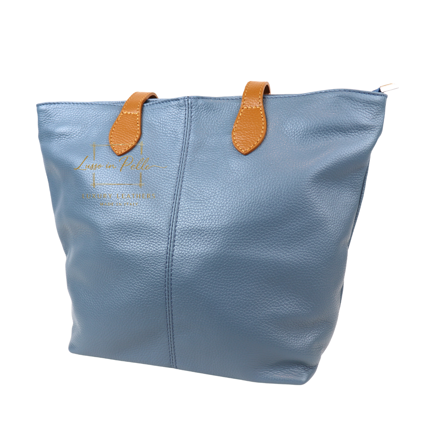 The Essential Tote (Handmade Italian Leather Shoulder Bag Tan Handle)