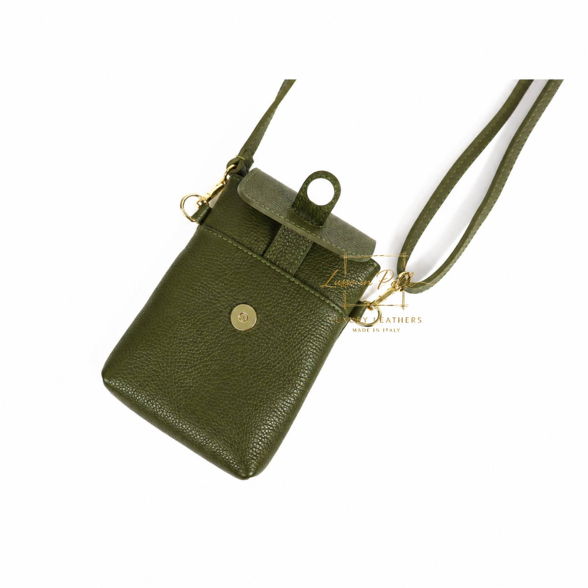 Genuine Leather Compact Phone Crossbody Bag
