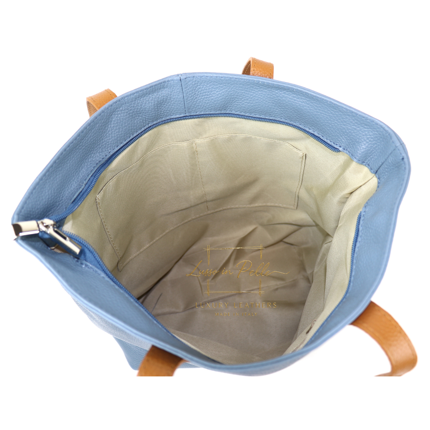 The Essential Tote (Handmade Italian Leather Shoulder Bag Tan Handle)