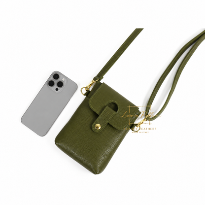 Genuine Leather Compact Phone Crossbody Bag
