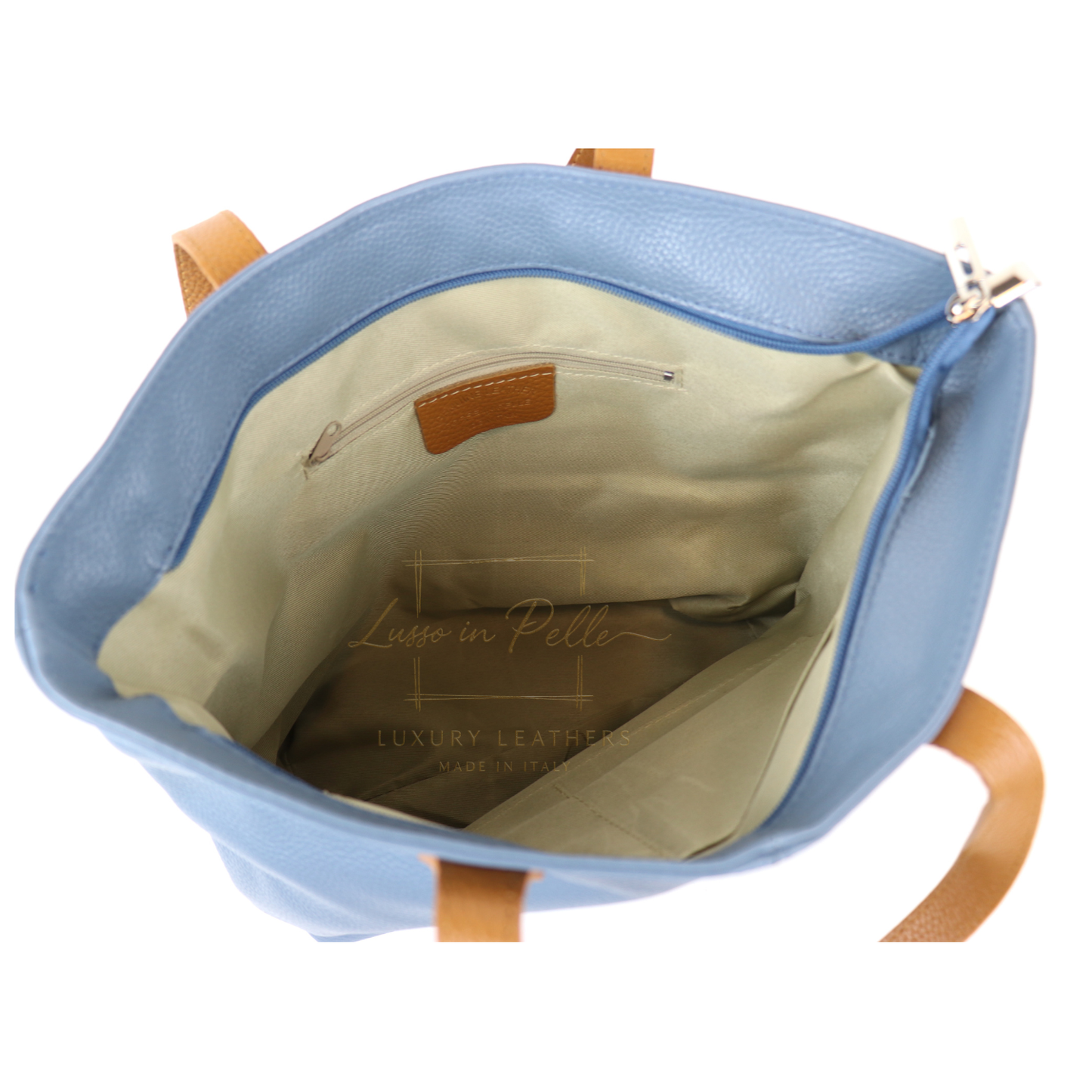 The Essential Tote (Handmade Italian Leather Shoulder Bag Tan Handle)