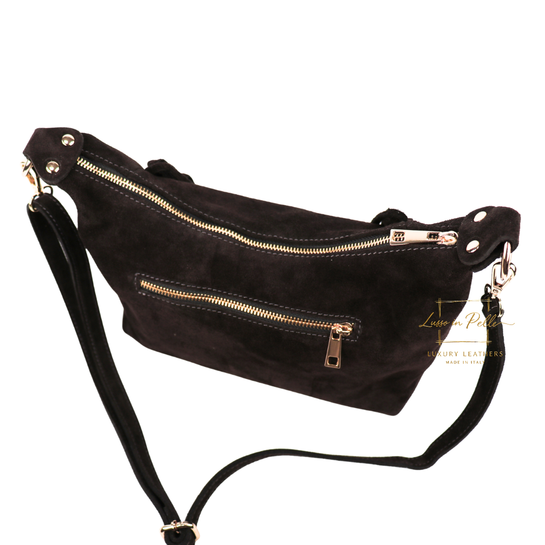 Medium Suede Messenger Crossbody with Tassel Detail