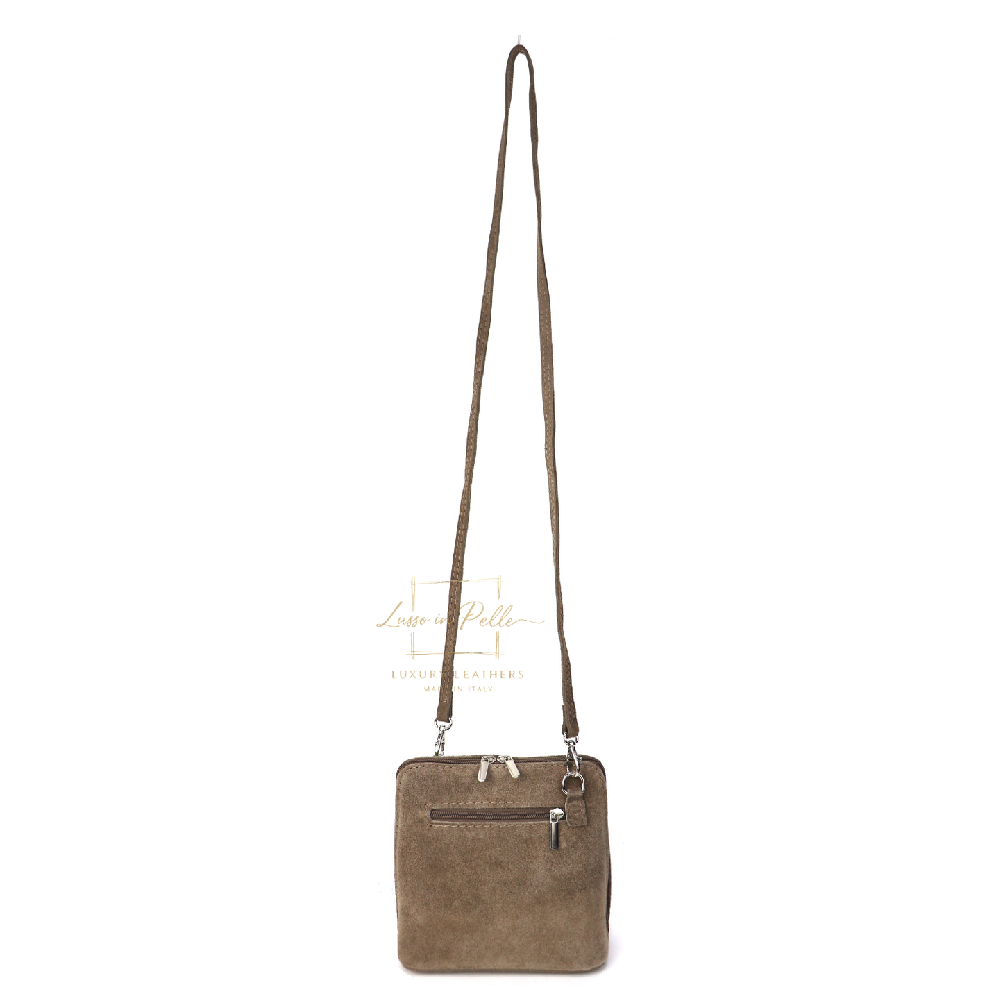 Ella Small Square Suede Crossbody Bag with Detachable Straps