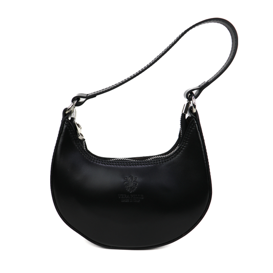 Small Shoulder Bag with Detachable Straps - Lussoinpelle Black Shoulder Bag