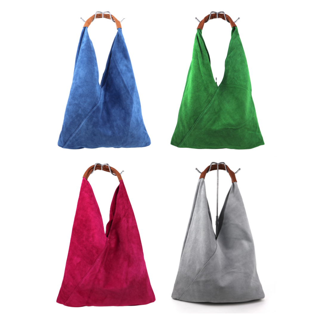 Large Genuine Italian Suede Tote Bag