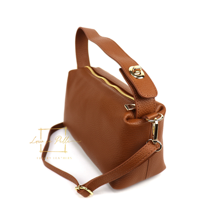 Top Handle Crossbody Leather Bad with Adjustable Detachable Straps