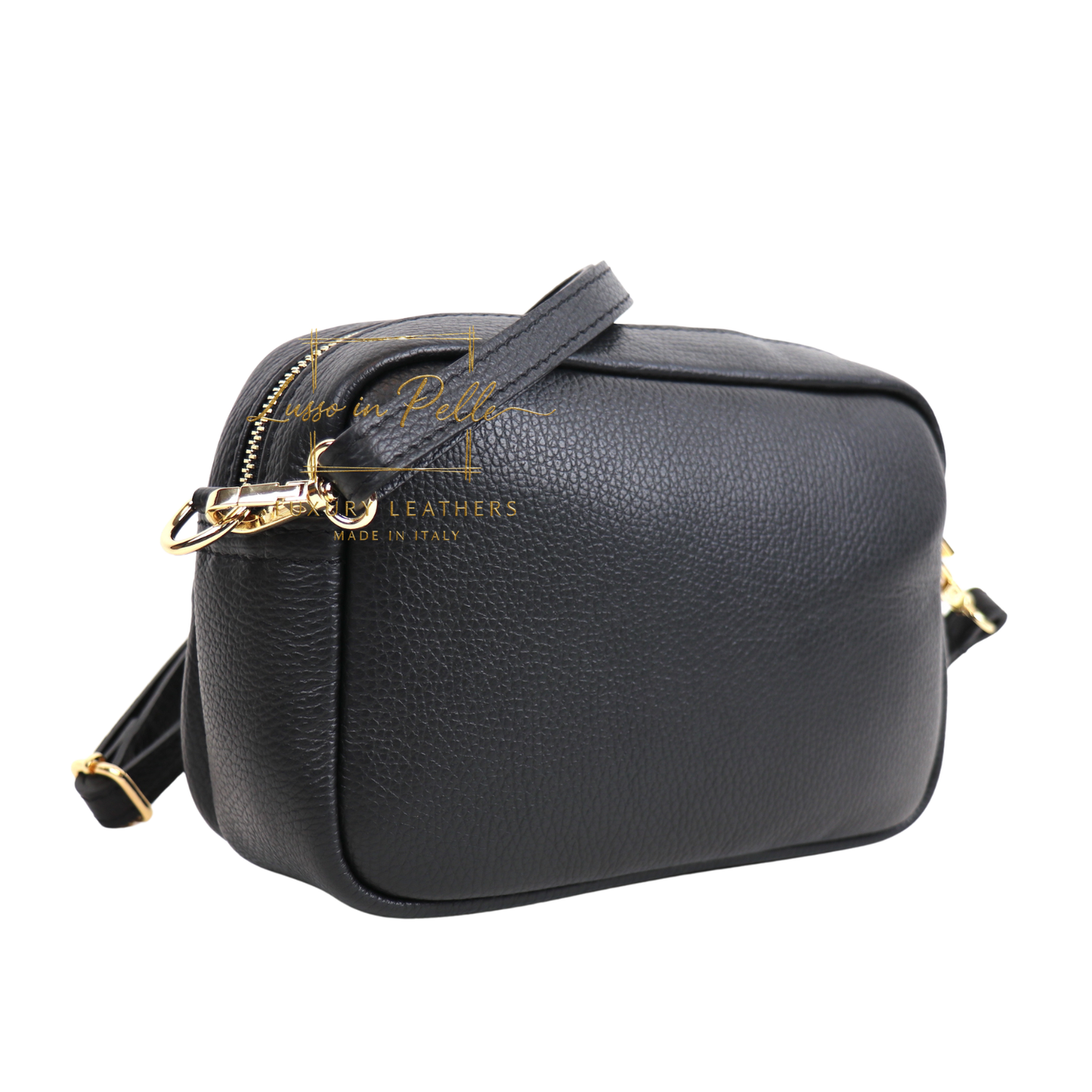 Double Zip Genuine Italian Leather Handbag