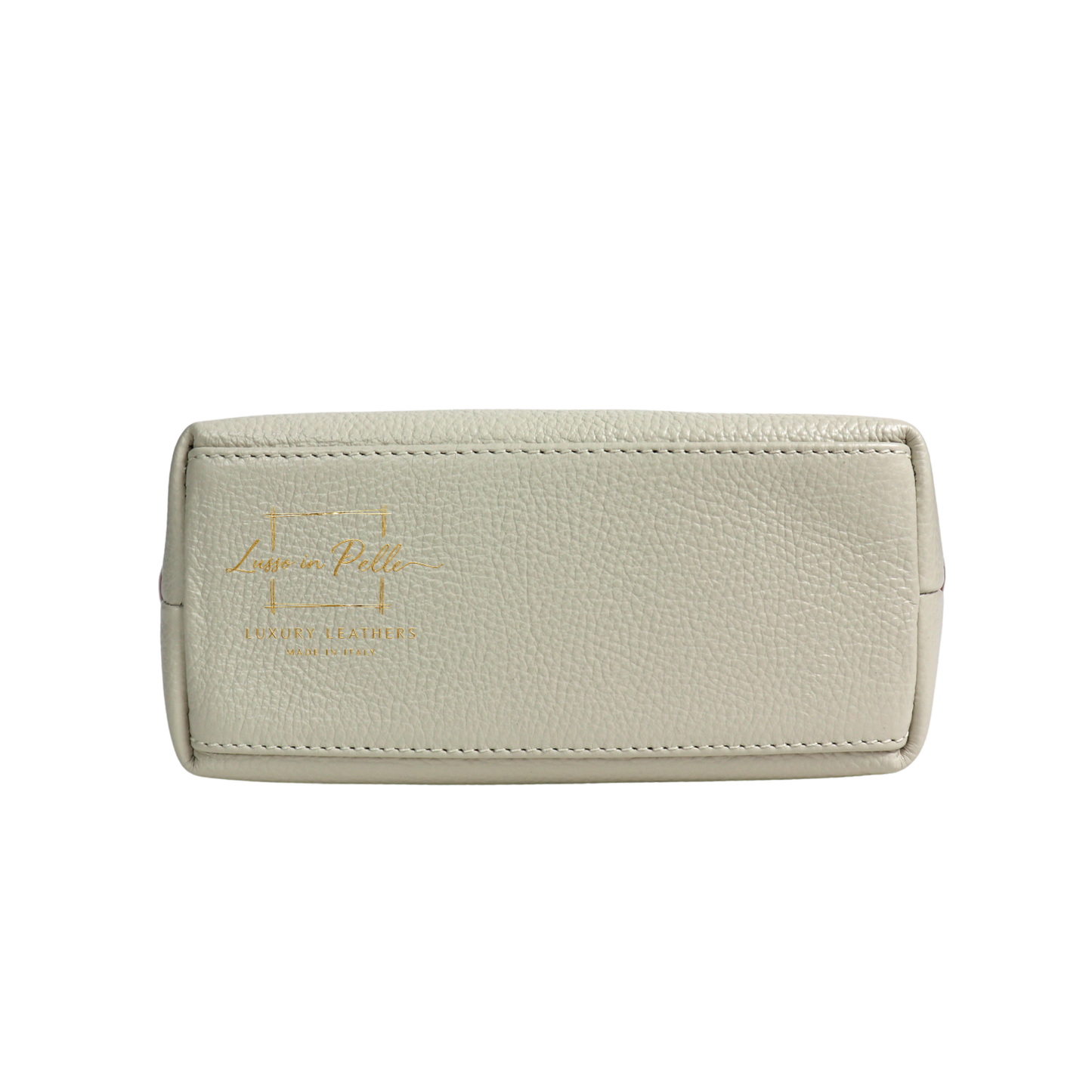 Italian Genuine Leather Mini Grab Bag with Detachable Crossbody Strap