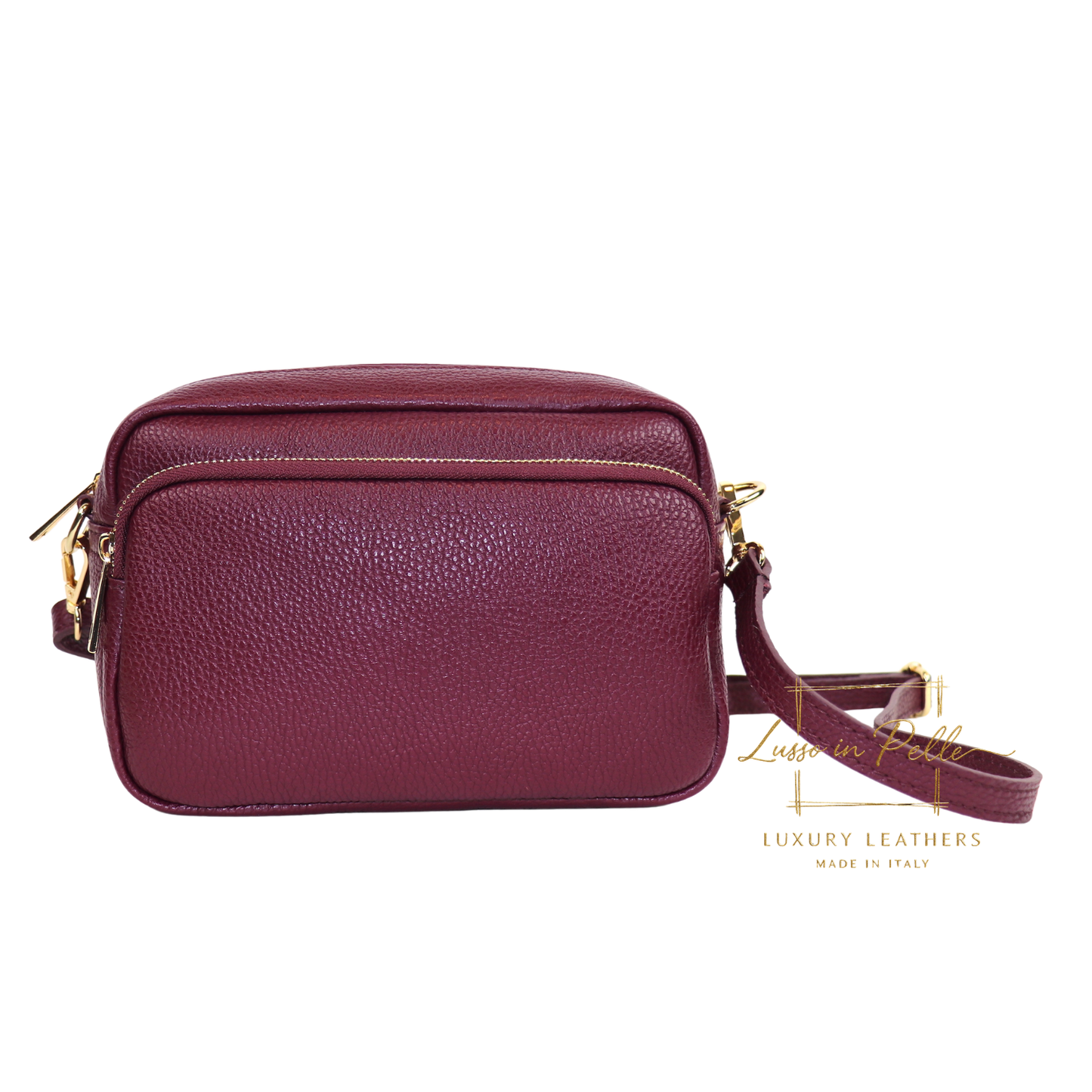 Double Zip Genuine Italian Leather Handbag