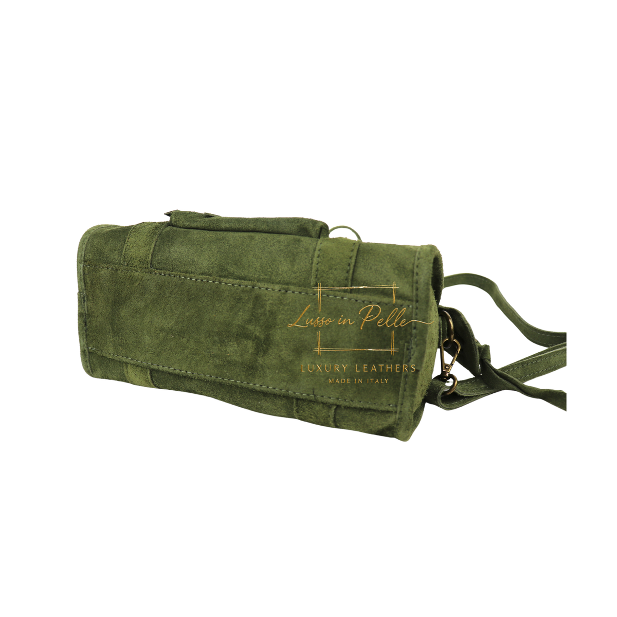 Small Suede Top Handle Crossbody Bag – Soft Genuine Leather Handbag with Detachable Strap