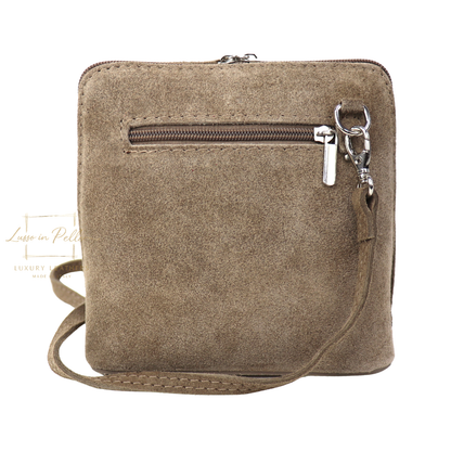 Ella Small Square Suede Crossbody Bag with Detachable Straps