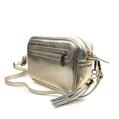 Bella Genuine Italian Pebbled Leather Box Bag
