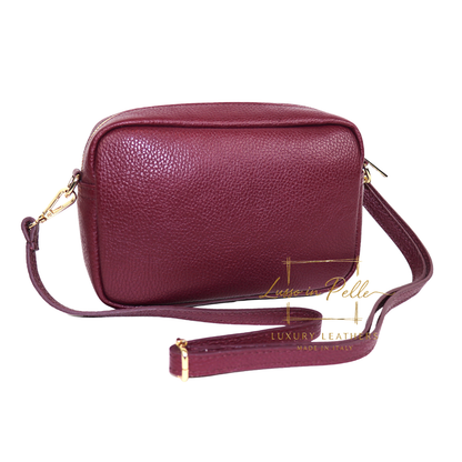 Double Zip Genuine Italian Leather Handbag
