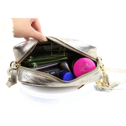 Bella Genuine Italian Pebbled Leather Box Bag