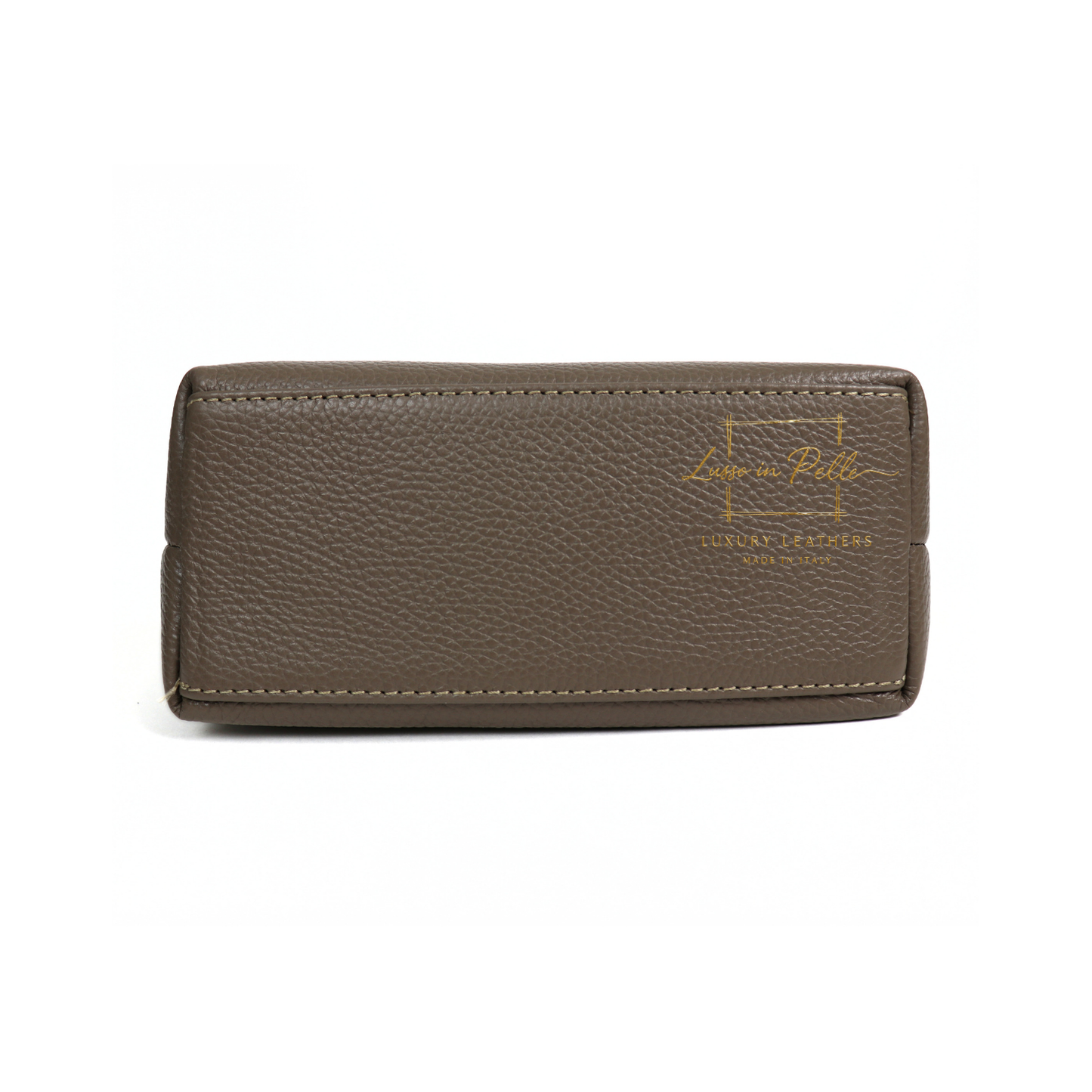 Italian Genuine Leather Mini Grab Bag with Detachable Crossbody Strap