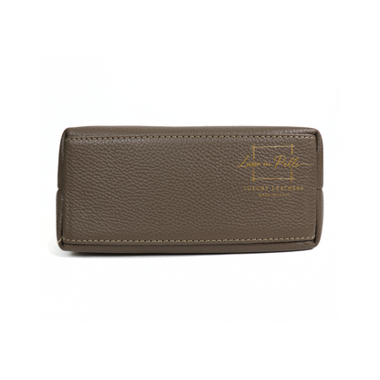 Italian Genuine Leather Mini Grab Bag with Detachable Crossbody Strap