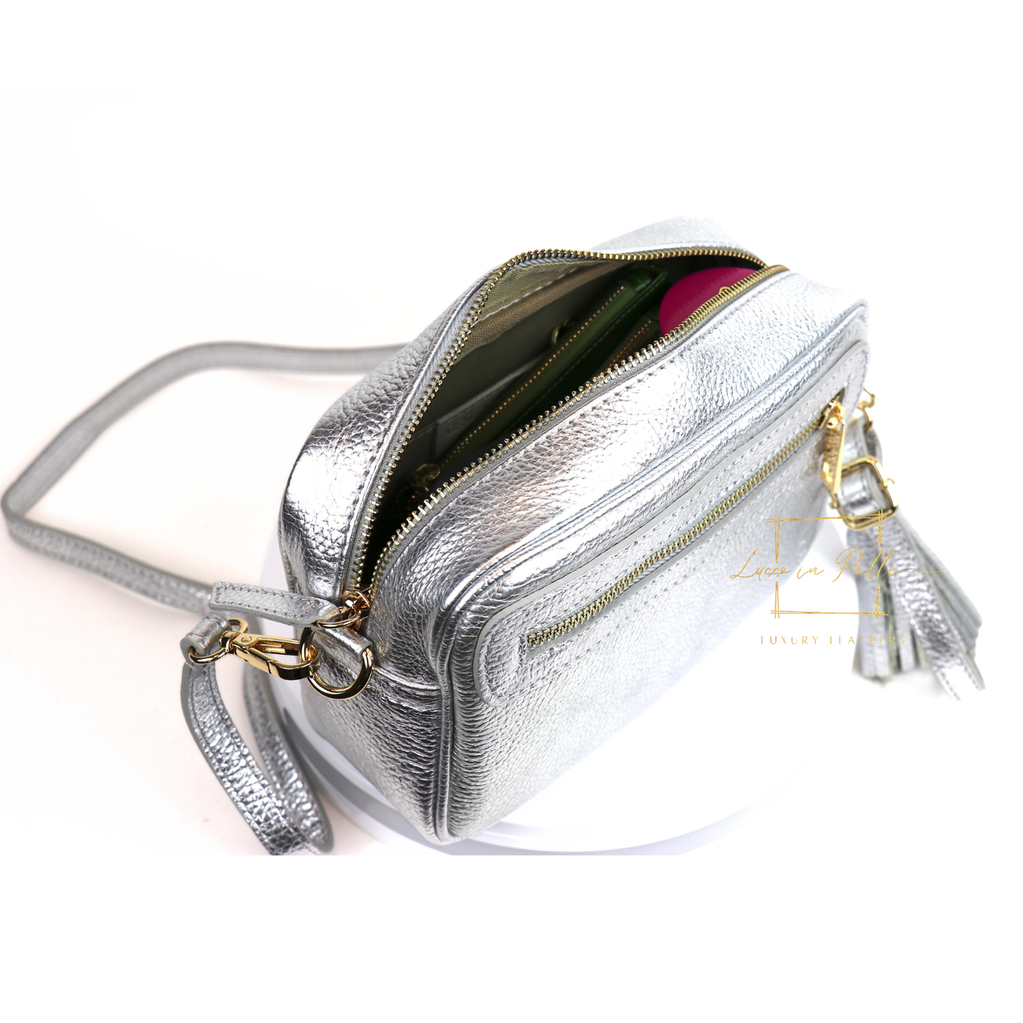 Bella Genuine Italian Pebbled Leather Box Bag