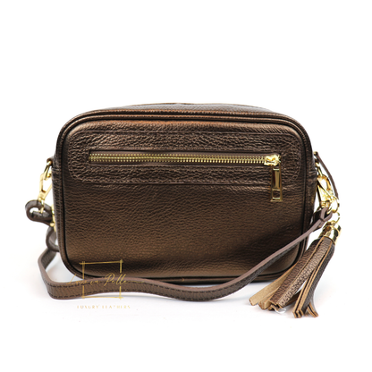 Bella Genuine Italian Pebbled Leather Box Bag