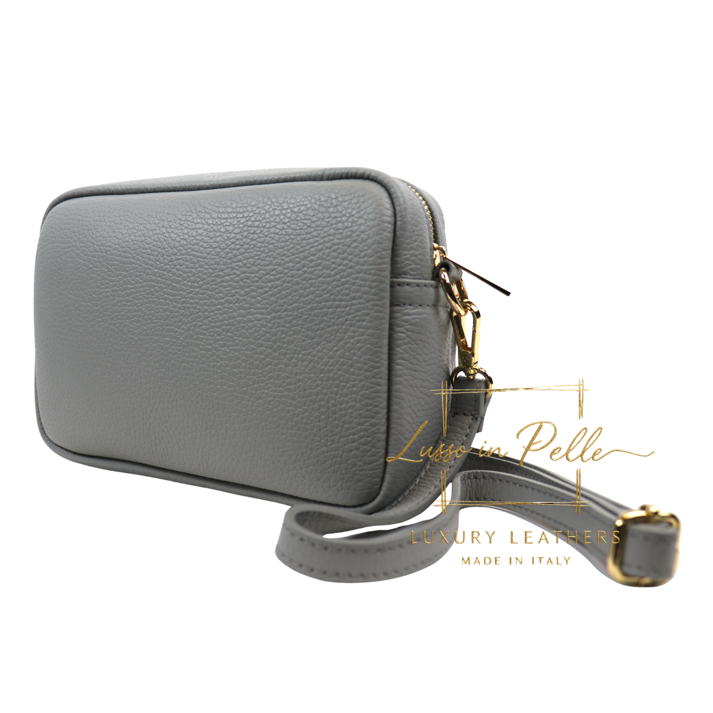Double Zip Genuine Italian Leather Handbag