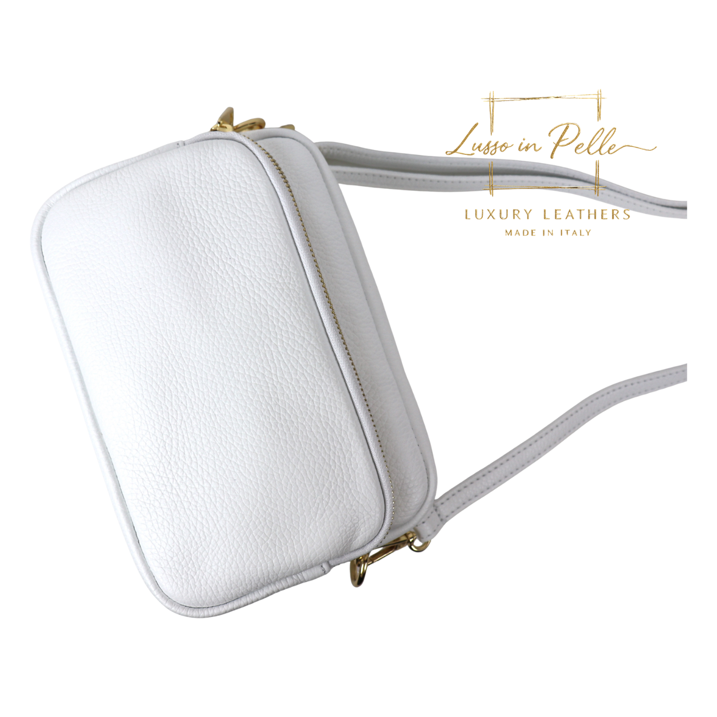 Double Zip Genuine Italian Leather Handbag