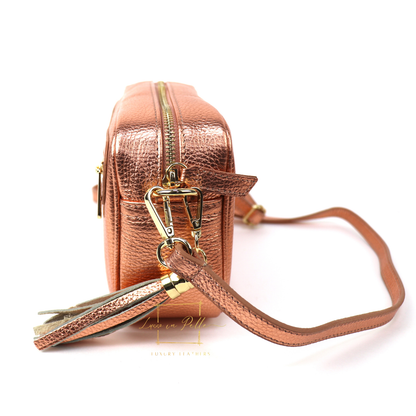 Bella Genuine Italian Pebbled Leather Box Bag