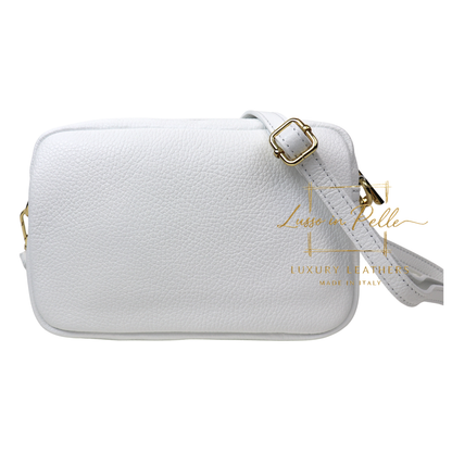 Double Zip Genuine Italian Leather Handbag
