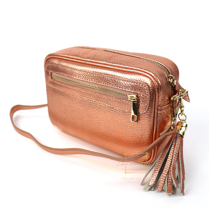 Bella Genuine Italian Pebbled Leather Box Bag