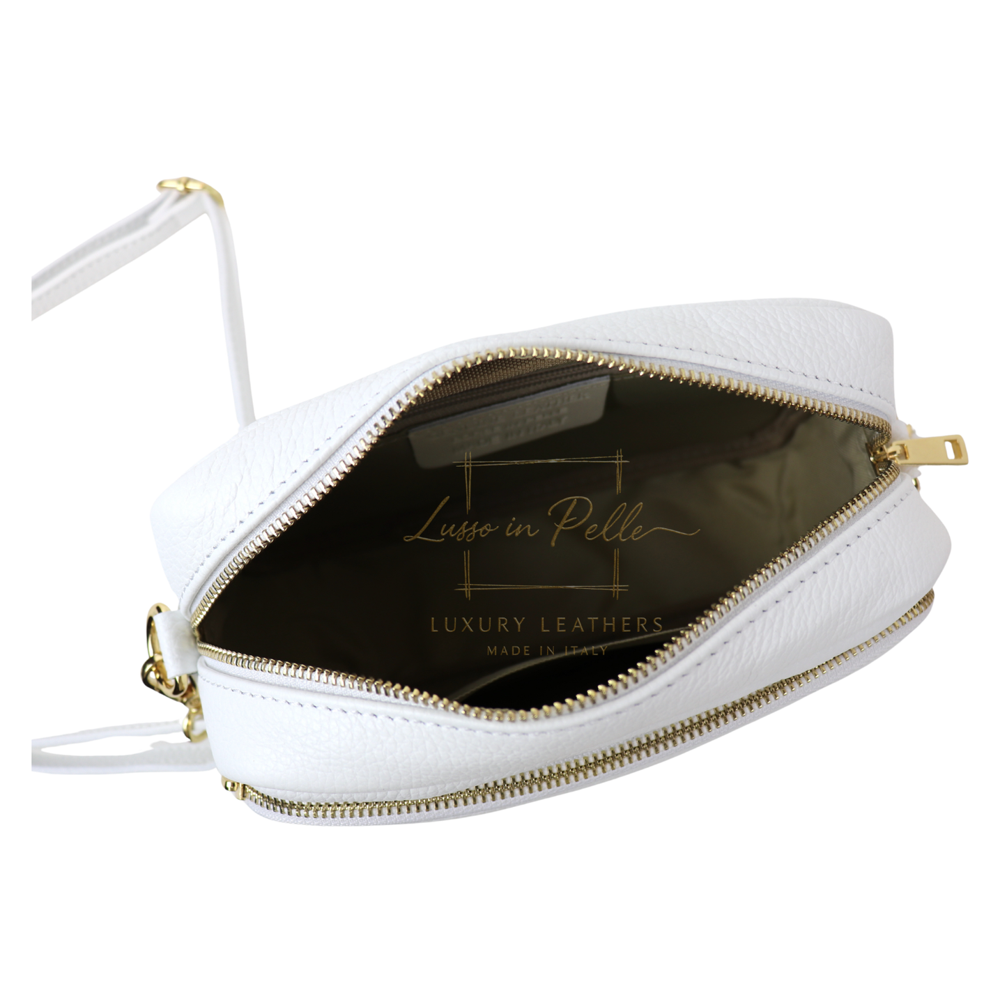 Double Zip Genuine Italian Leather Handbag