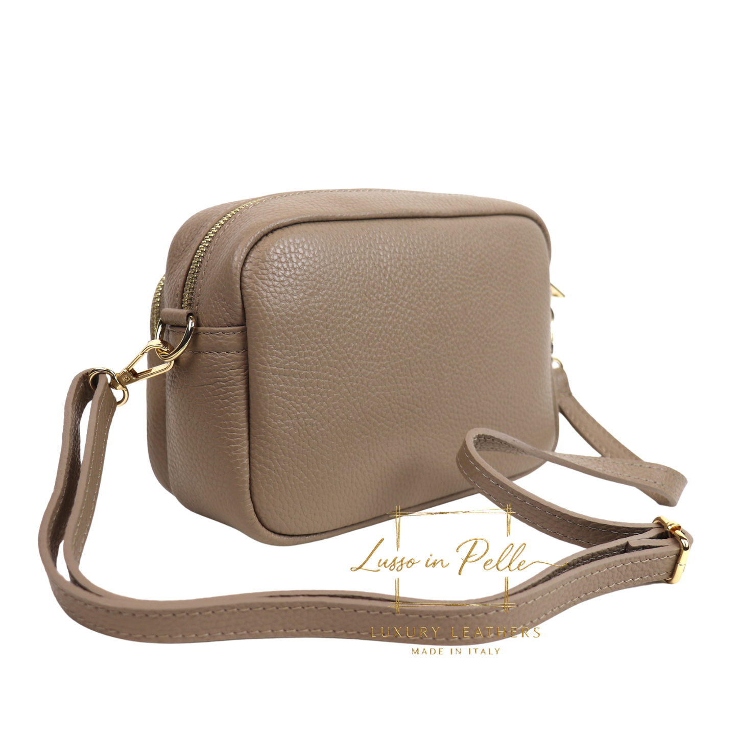 Double Zip Genuine Italian Leather Handbag