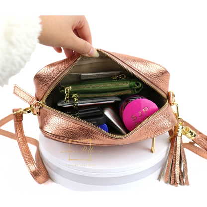 Bella Genuine Italian Pebbled Leather Box Bag