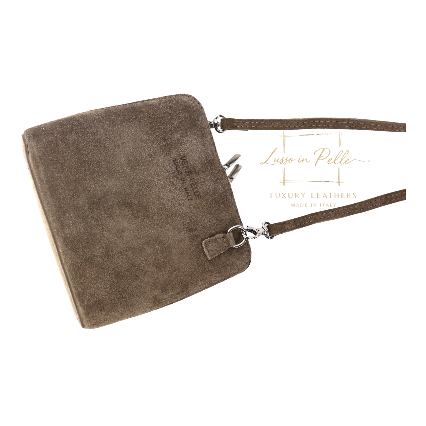 Ella Small Square Suede Crossbody Bag with Detachable Straps