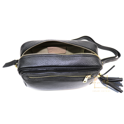 Bella Genuine Italian Pebbled Leather Box Bag
