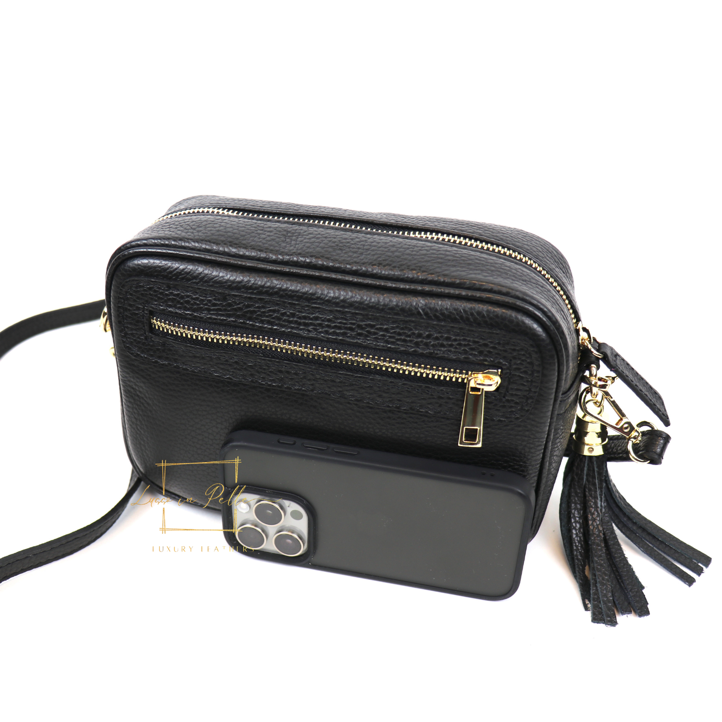 Bella Genuine Italian Pebbled Leather Box Bag