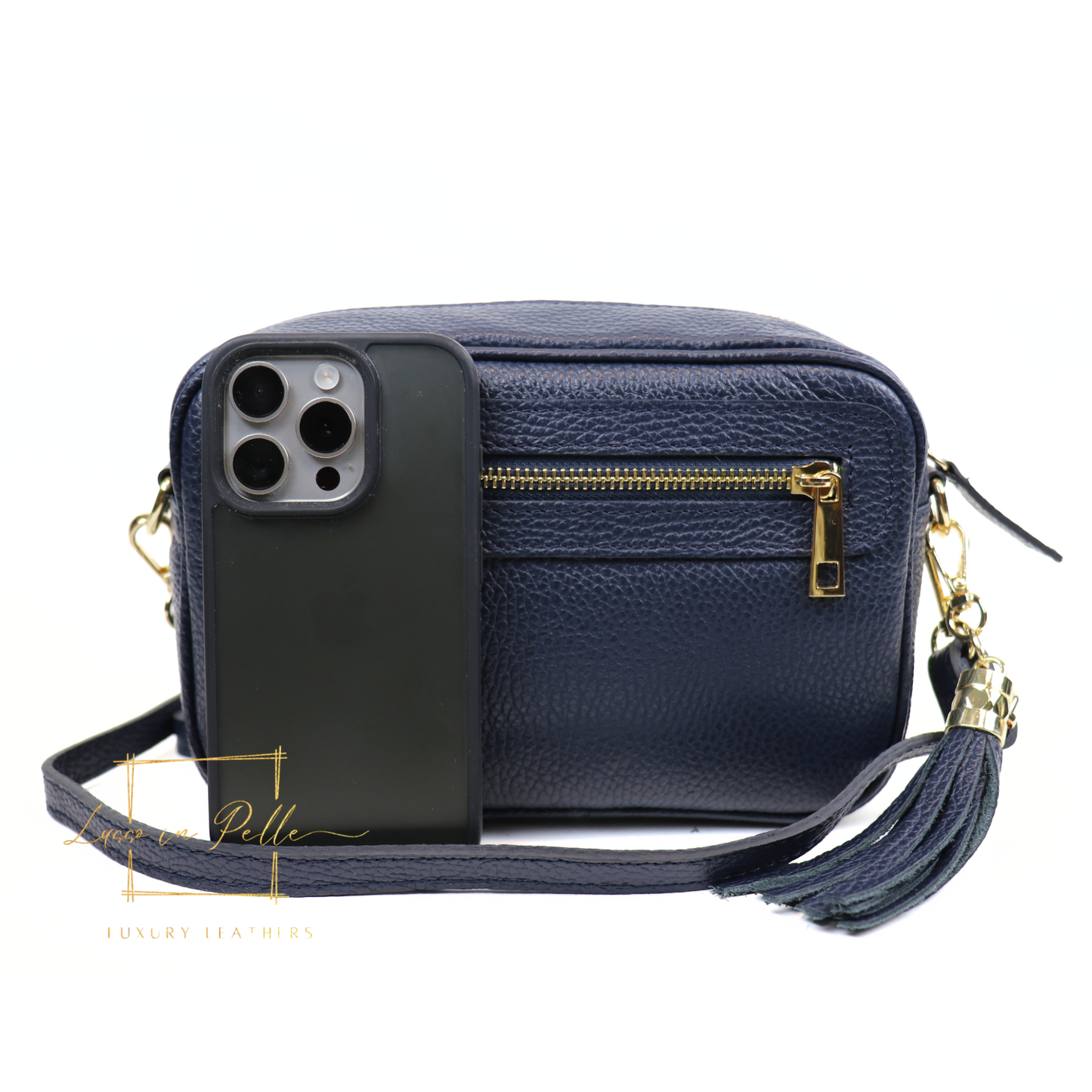 Bella Genuine Italian Pebbled Leather Box Bag
