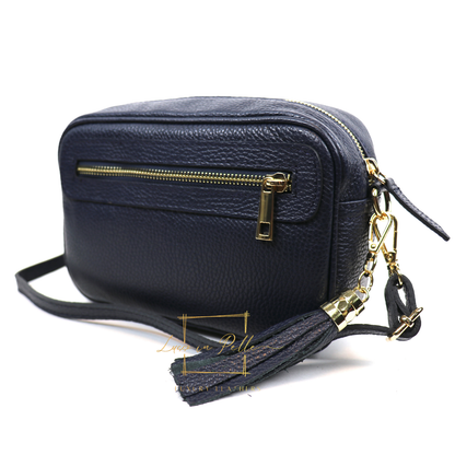 Bella Genuine Italian Pebbled Leather Box Bag
