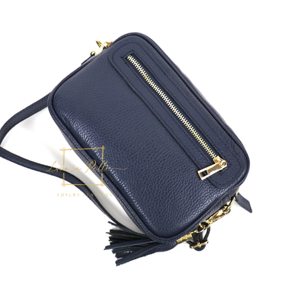 Bella Genuine Italian Pebbled Leather Box Bag