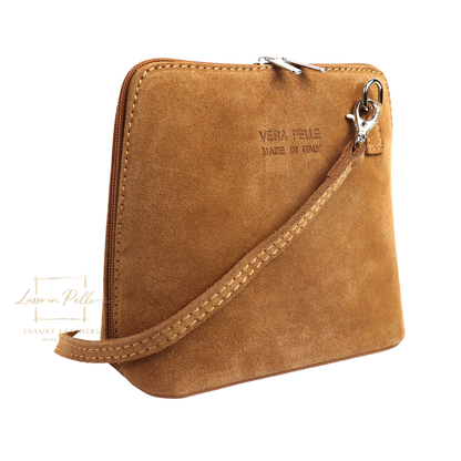 Ella Small Square Suede Crossbody Bag with Detachable Straps